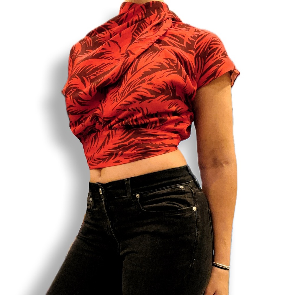 Johanna Ortiz Wrap Bkouse Tonal Palm Print - Picture 10 of 14